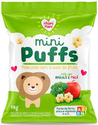 NHAMI MINI PUFFS BROCOLIS E MAÇA 15G