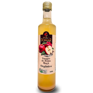 VINAGRE DE MAÇA ORGÂNICO 4,2% DE ACIDEZ 500ml - PURO POMAR (vidro)