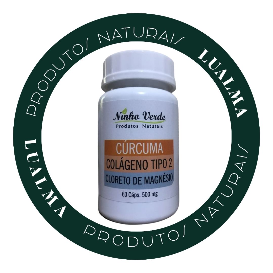 CÚRCUMA+COLÁGENO TIPO 2+CLORETO DE MAGNÉSIO NINHO VERDE - 500mg - 120CÁPSULAS
