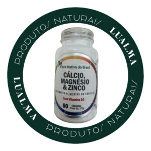 CÁLCIO,MAGNÉSIO E ZINCO COM VITAMINA D3 60CÁPSULAS - FLORA NATIVA DO BRASIL