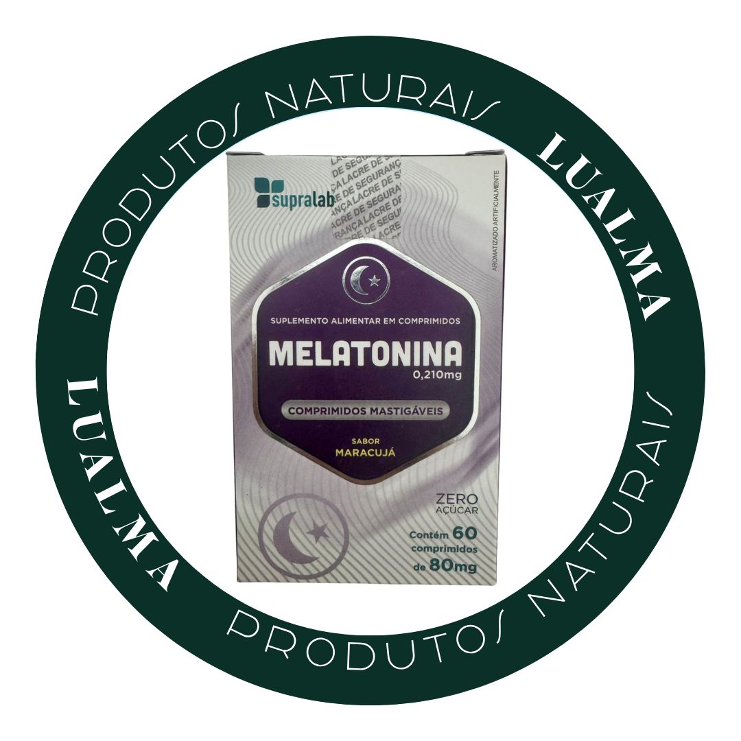 MELATONINA 0,210mg SUPRALAB 80mg 60CÁPS MASTIGÁVEIS - SABOR MARACUJÁ